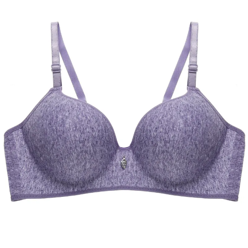 Бесшовный бюстгальтер для женщин цельный цветное хлопковое нижнее белье без