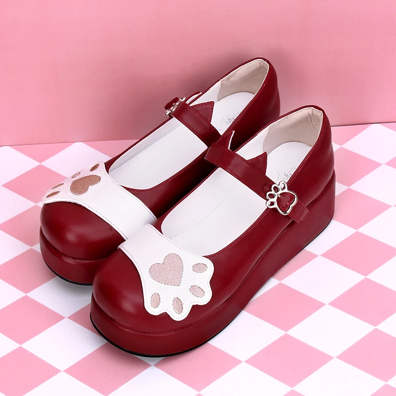 Туфли принцессы в стиле &quotЛолита&quot оригинальные туфли с вышивкой кошачьей