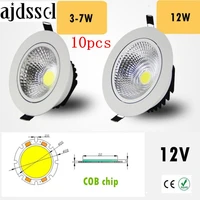 10pcs super bright recessed led dimmable downlight cob 3w 5w 7w 12w led spot light led decoration ceiling lamp acdc 12v