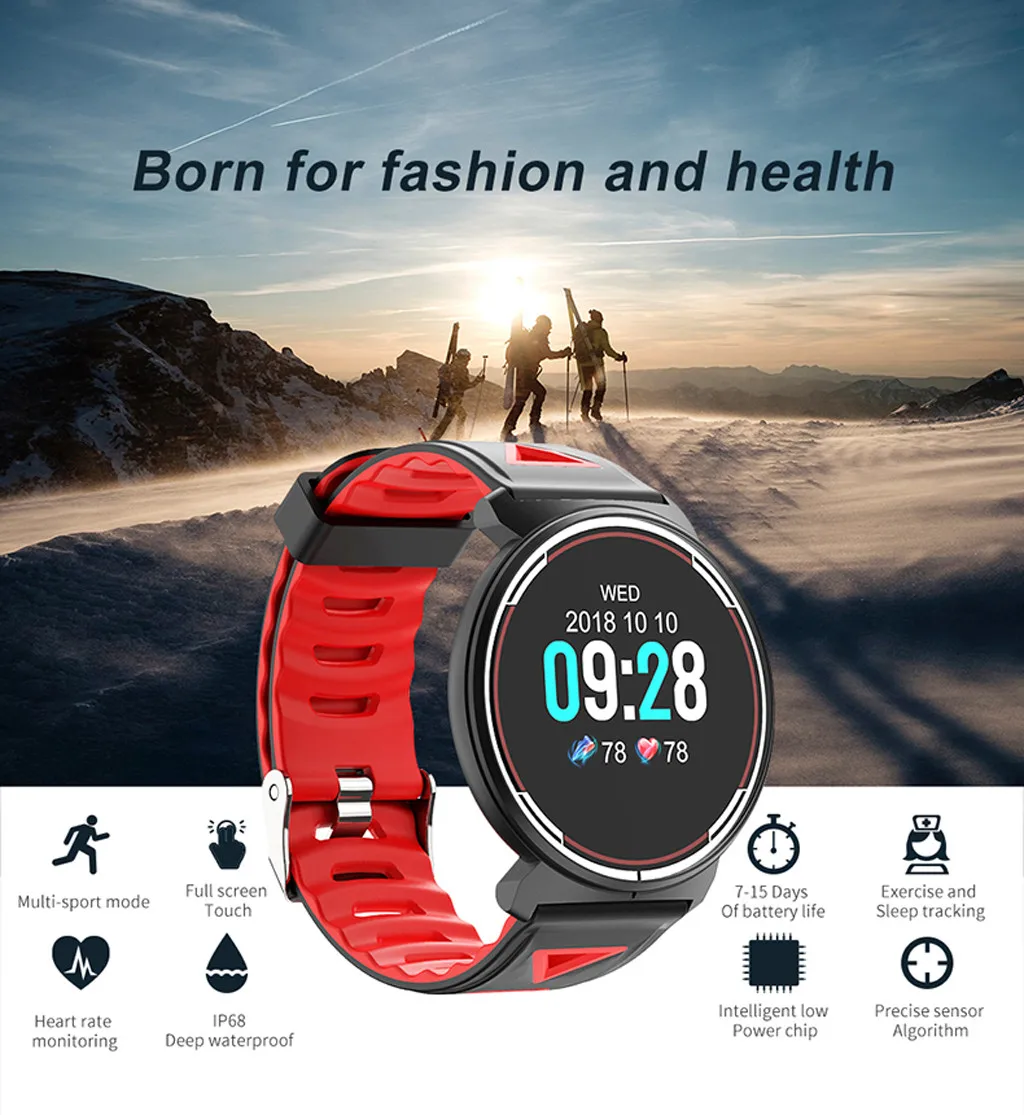 1 3 дюймов Цвет Экран сердечного ритма крови Давление мониторинг сна SmartWatch Band