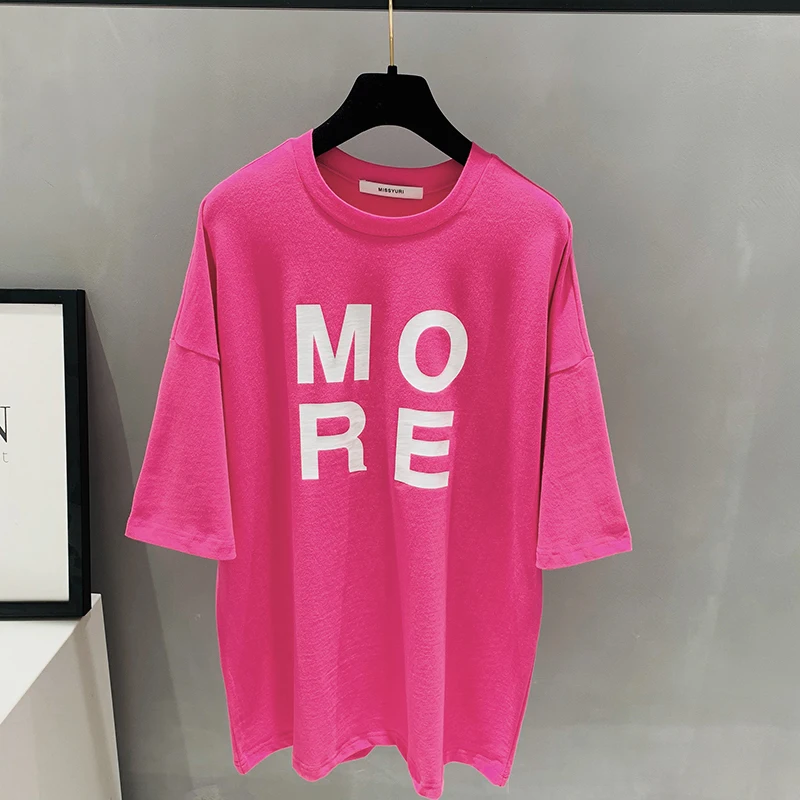 Женская хлопковая футболка с длинным рукавом Kpop Повседневная Свободная принтом