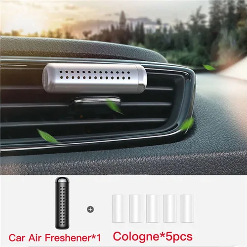 Silver 5pcs Cologne Baseus твердый автомобильный освежитель воздуха, металлический автомобильный освежитель воздуха, автомобильный диффузор, ароматерапия, зажим для вентиляции, твердый парфюм - Название цвета: Silver 5pcs Cologne