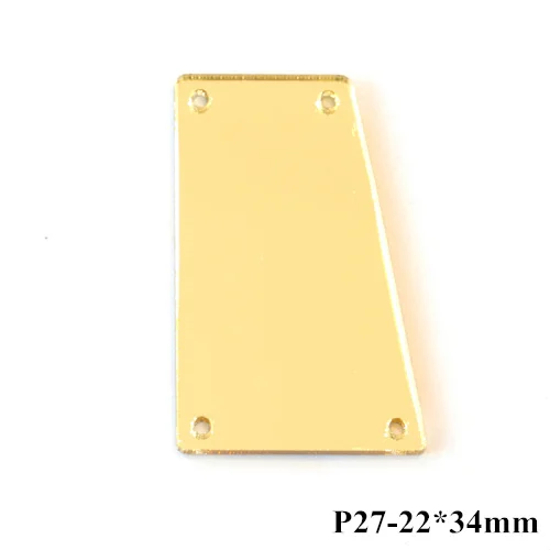 P27-22X34mm Пробивая по доступной цене! 50 шт. шампанское зеркало пришить стразы неправильной формы акриловые зеркала на камнях со стразами для свадьбы платье B3597 - Цвет: P27-22X34mm