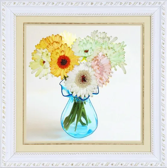 3D flower 44x44cm Чистый запас очень дешево, Набор для вышивки лентами, набор розовых цветов, пятнистый набор для рукоделия, сделай сам, ручная работа, рукоделие, искусство, домашний декор - Цвет: 3D flower 44x44cm