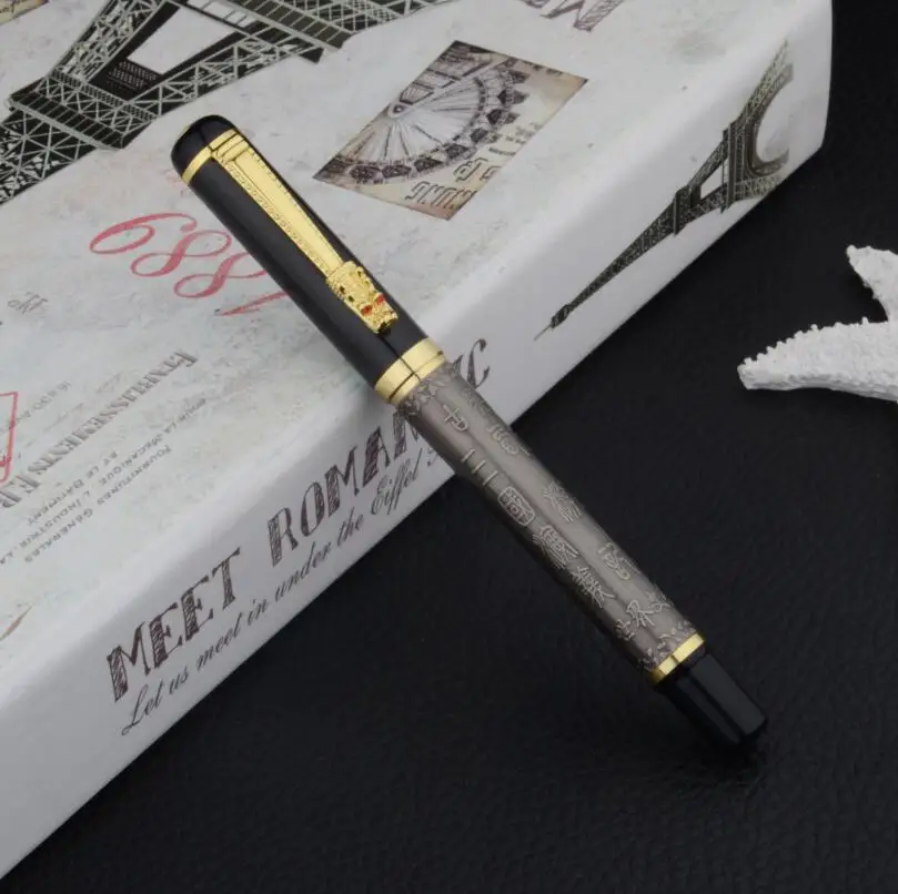 Hot Selling Brand Dragon Crystal Fountain Pen Luxury Business Men Metal Ink Luoshi 598 Buy 2 Pens Send Gift | Канцтовары для офиса