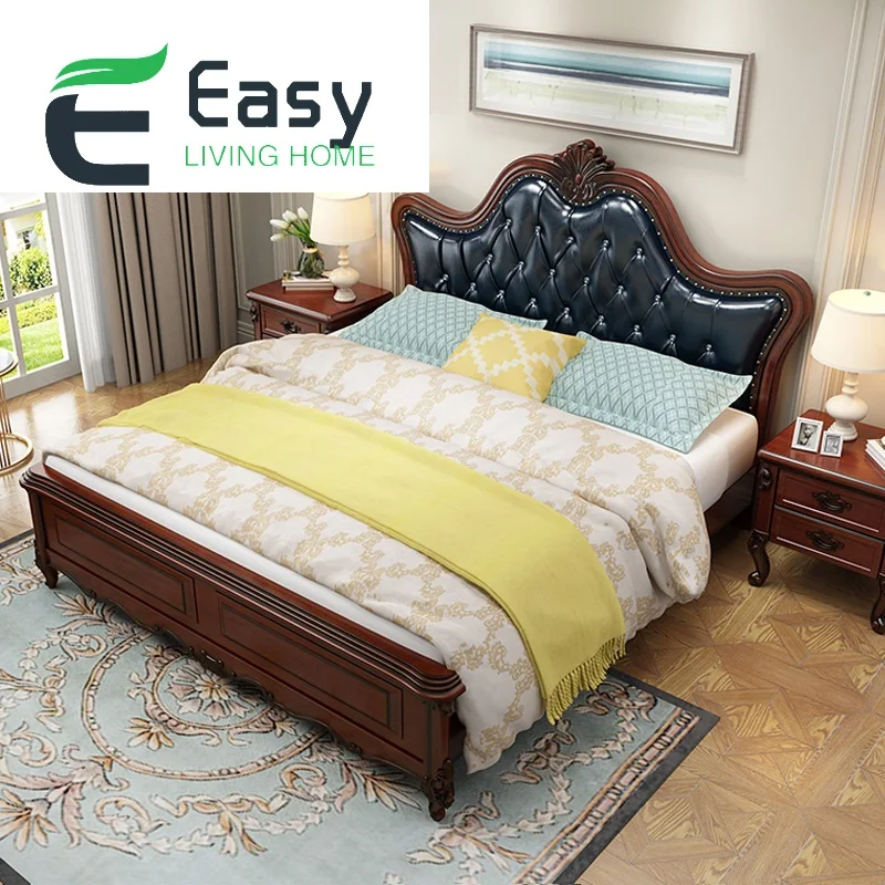 Easyliving 2019 простая европесветильник Роскошная стильная кровать из натуральной