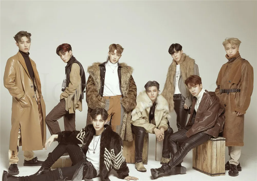 Серебристый Ateez музыкальная группа плакаты настенные принты глянцевая бумага украшения спальни дома искусство бренд - Цвет: Серебристый