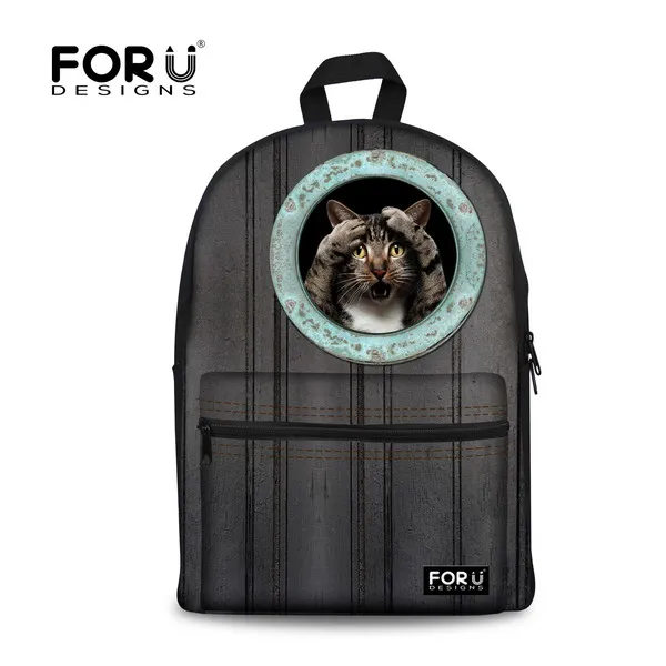 C0054J FORUDESIGNS рюкзак рюкзаки для девочек подростков,Милые Дети Кошка Печати Рюкзак 3D Животных Хлопок Рюкзак для Детей Случайных Подростков Девушки Bookbag Леди Женщины Путешествия Backbag - Цвет: C0054J