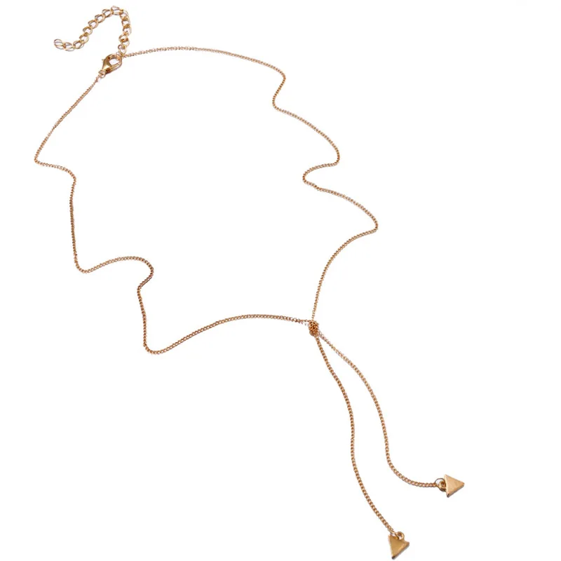 1 шт. простое женское ожерелье треугольные капли воды кисточка золотой