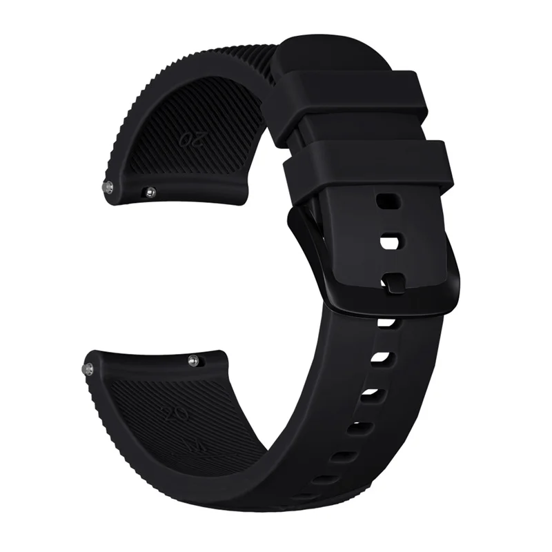 20 мм силиконовый ремешок для Xiaomi Huami Amazfit Bip Смарт-часы ремешок браслет для samsung gear Sport для Garmin Vivoactive3 - Цвет: Black