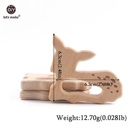 sika deer Let's Make/1 шт. Прорезыватель для зубов, деревянные кольца в виде животных, единорог, камера, ежик, деревянный Прорезыватель для зубов, кулоны для кормления, игрушки для прорезывания зубов - Цвет: sika deer