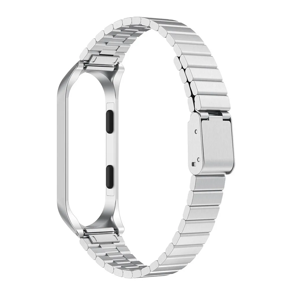 Silver Для Xiaomi Mi Band 4 Смарт часы из нержавеющей стали водонепроницаемый браслет металлический корпус ультратонкий ремешок для спортивных часов часы аксессуары - Цвет: Silver