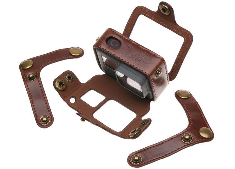 Защитный чехол для Gopro из кожи+ длинный тканевый ремешок для Go pro Hero 5 6 7 Черные Аксессуары