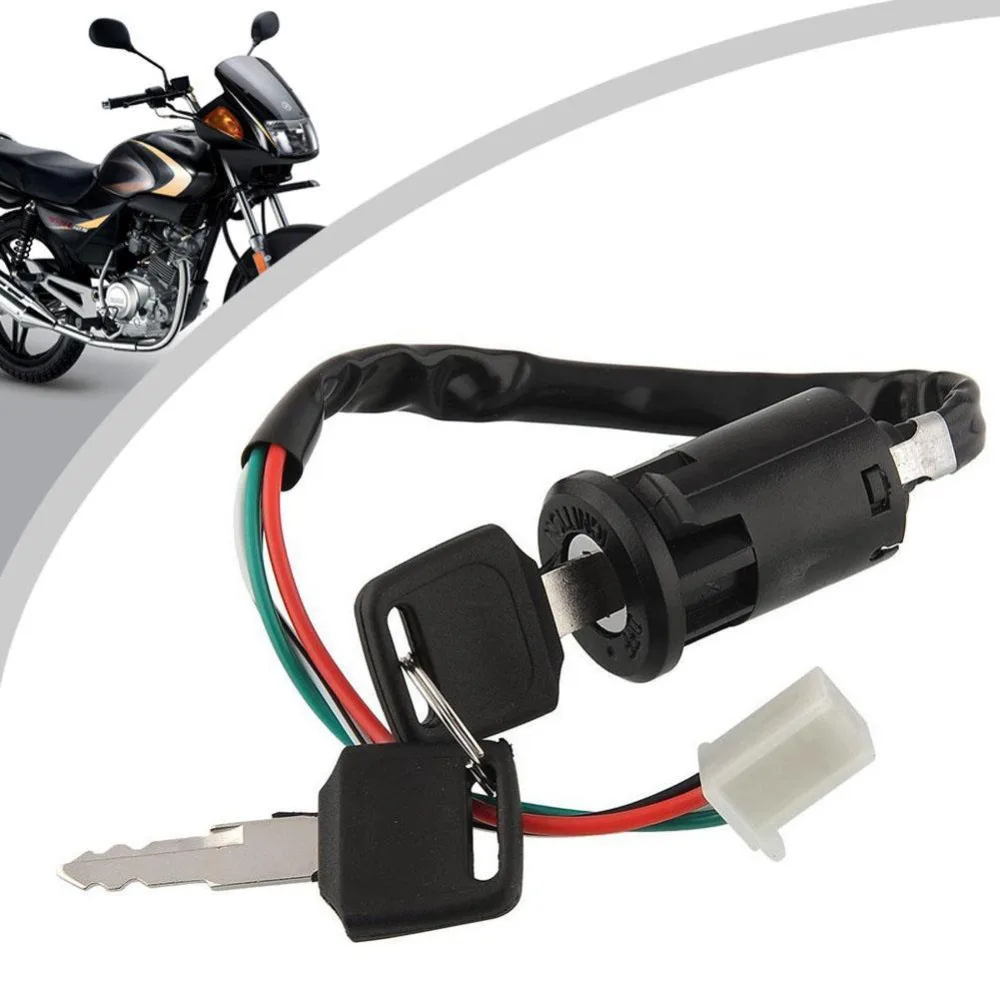 Зажигание мотоцикла тумблер замок 4 провода велосипед ATV Quad Go Kart Motard мотор мопед