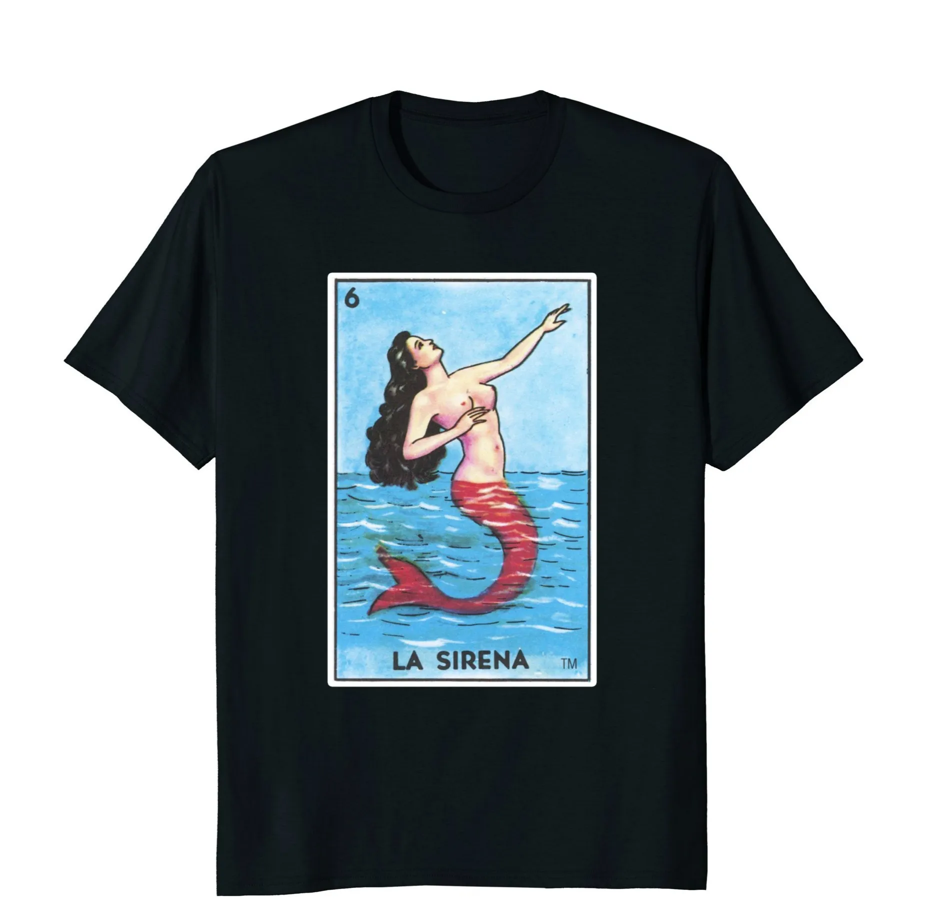 Забавная Мужская футболка женская футболка-Новинка La Sirena Card Loteria рубашка