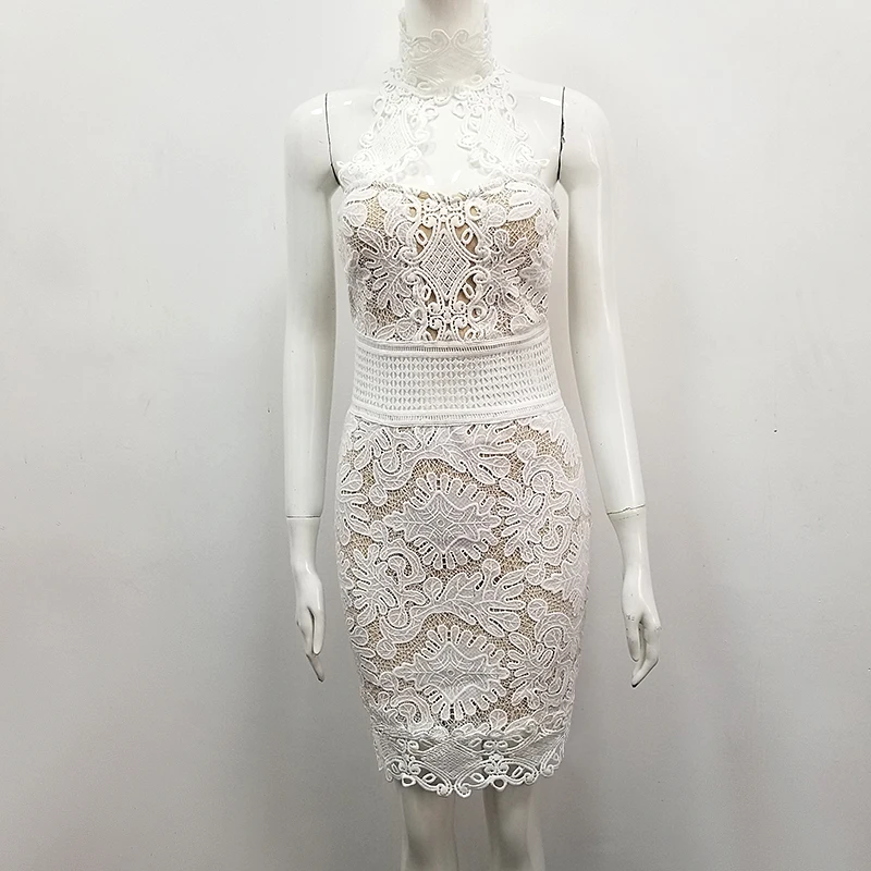 Высококачественное сексуальное кружевное Бандажное платье с открытой спиной и