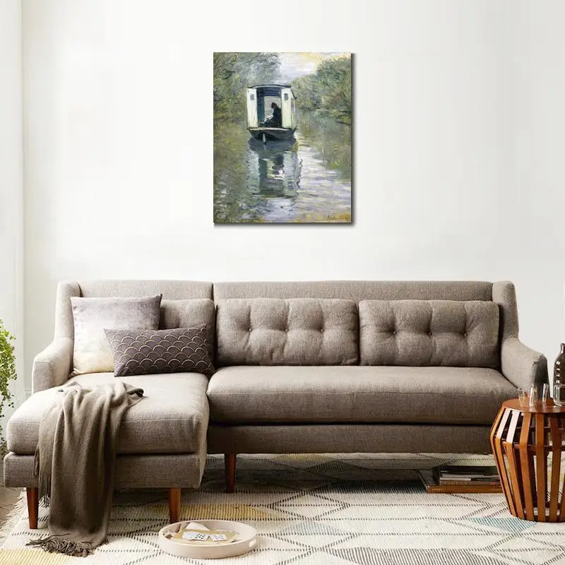 Пейзажи искусство лодка студия Клода Моне Масляные картины холст высокое