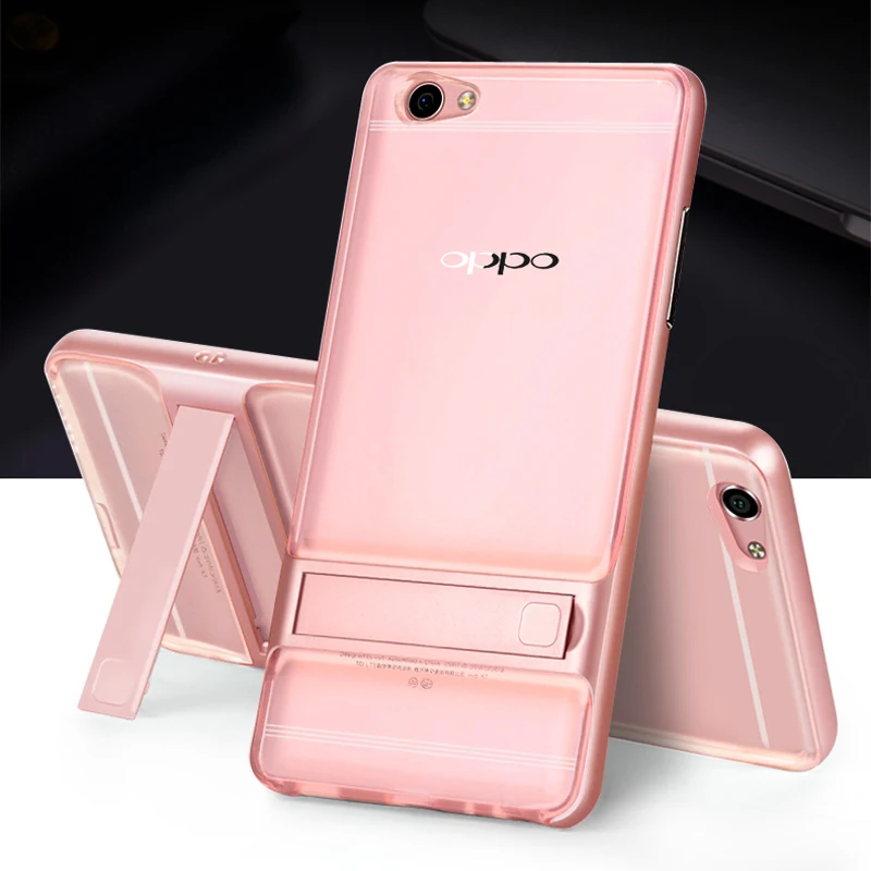 ITEUU R9S PC+ TPU чехол с подставкой для OPPO R9S мягкий гибкий силиконовый кристально прозрачный чехол с подставкой