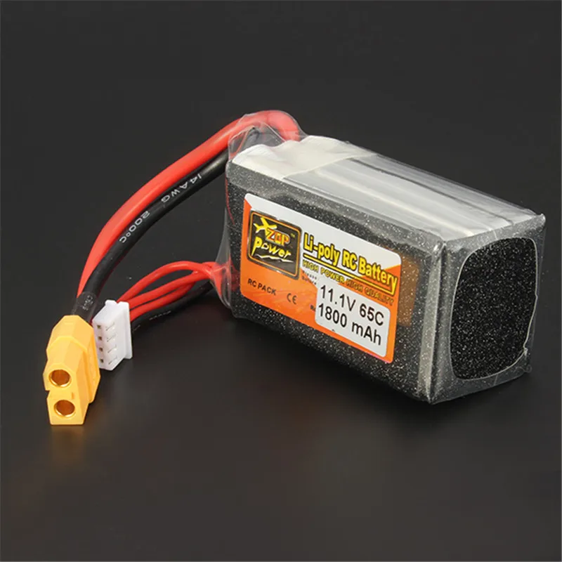Высококачественная перезаряжаемая Lipo батарея ZOP Power 11 1 В 1800 мАч 65C 3S XT60 разъем для