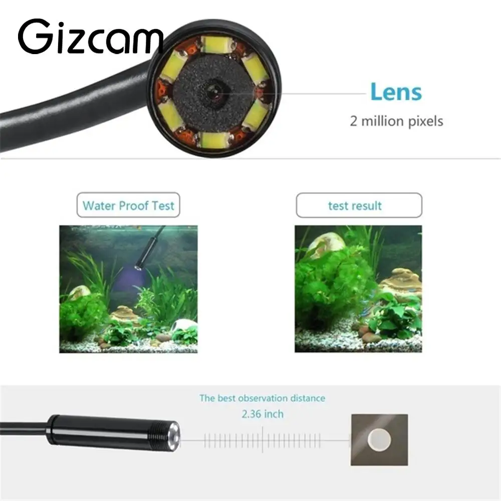 Камера Эндоскоп Gizcam водонепроницаемая камера Бороскоп с микро usb 7 мм 1 м|camera