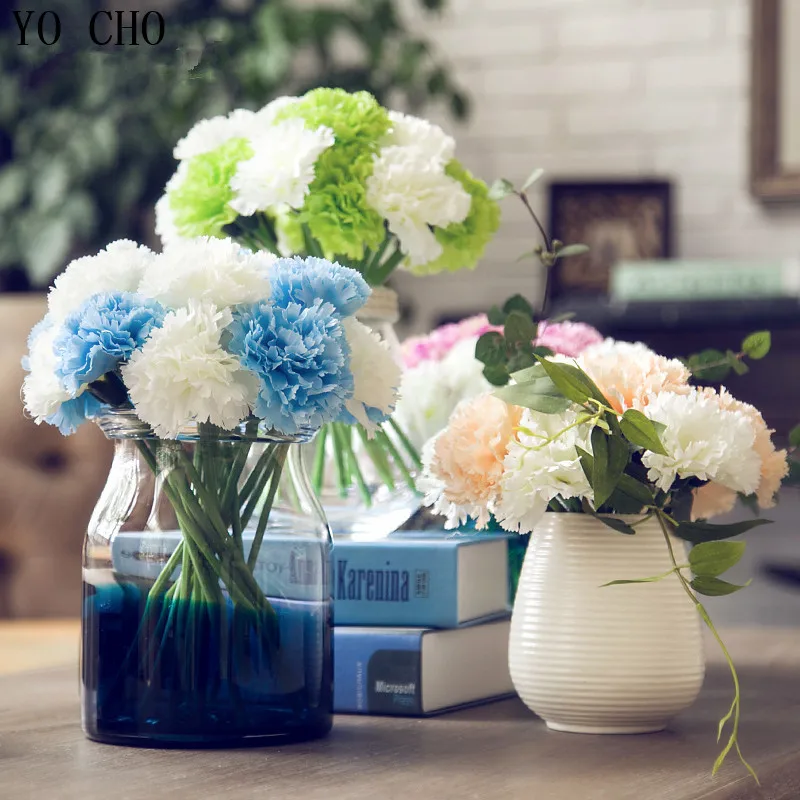 Цветы гвоздики 1 букет 6 головок Гвоздика искусственный цветок для свадьбы дома и