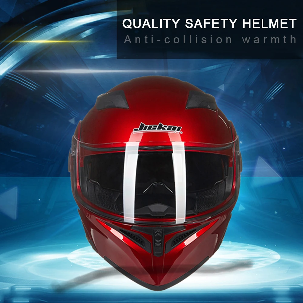 

Light-weight Full Face Flip Up Dual Visor Comfortable and Soft Motorcycle Helmet Optional Color of Glass