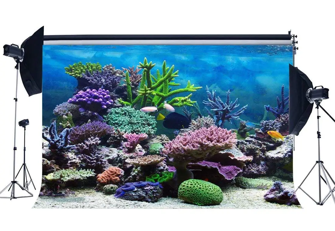 Фон для фотосъемки с изображением подводного мира 3D аквариума фантазийный