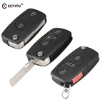 Брелок для автомобильного ключа-пульта KEYYOU, Стайлинг для Audi A2, A3, A4, A6, A8, TT, чехол для ключа-брелока, 234 кнопок, CR2032