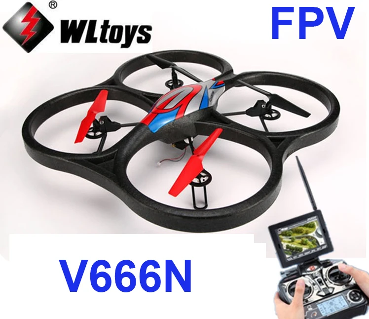 

(In stock) Original WLtoys V666N 5.8G FPV 6-Axis Gyro UFO Barometer Set High RC Quadcopter With 2MP Camera Monitor RTF WL V666N