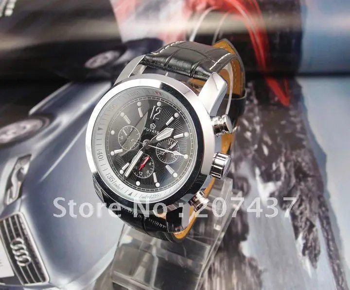 Men's Free Shipping wholesale Top Quality leather strap Analog Mechanical Watch men wrist watches MW13 | Наручные часы