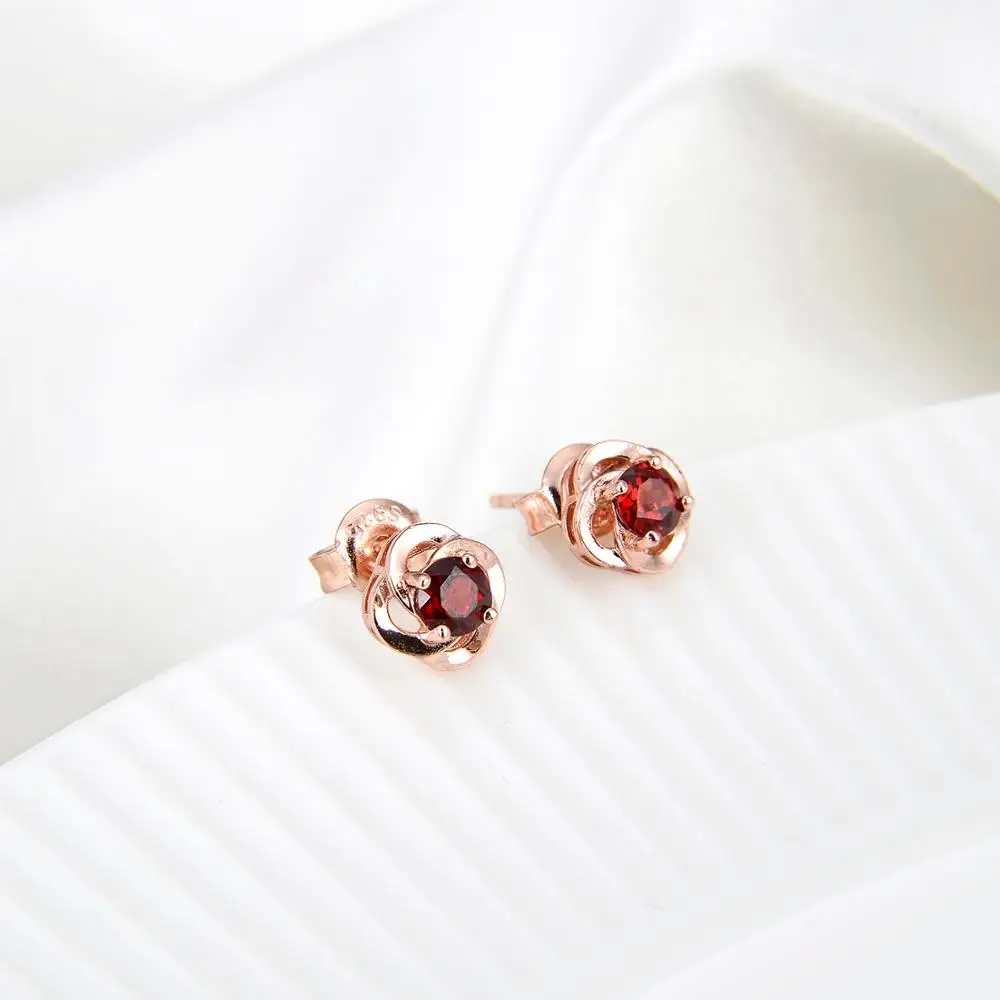 Singreal 925 Sterling Silver Rose Stud Earrings for Women Jewelry Couple Gift Wedding Gold Color | Украшения и аксессуары