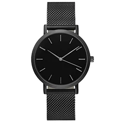 Stainless Band A RMM продукт мода нержавеющая сталь Крюк Пряжка стекло Мужские наручные часы Круглый Кварц Простой Благородный Элегантный черный Серебряный подарок - Цвет: Stainless Band A