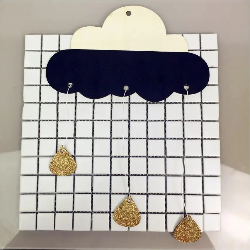 Ins скандинавский стиль деревянные облака капли дождя кулон детская комната