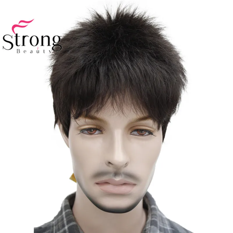Короткие, полный синтетический парик для Для мужчин мужской Fleeciness волос реалистичные парики
