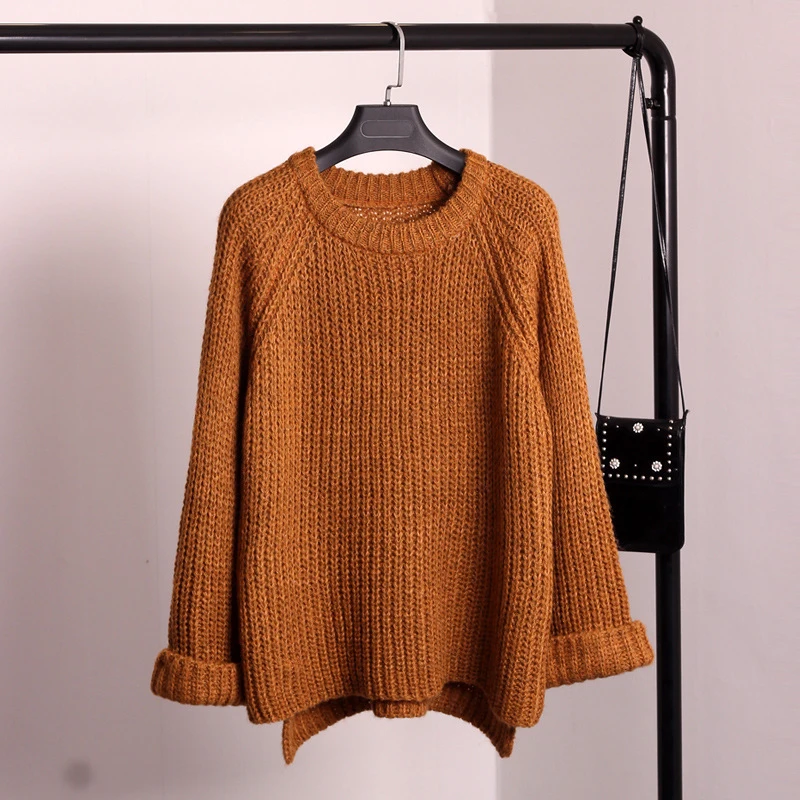 Women Winter Sweater Korean Style O-neck Knitted Female Pullover Warm Womens Pull Femme Jumper 4 Colors | Женская одежда