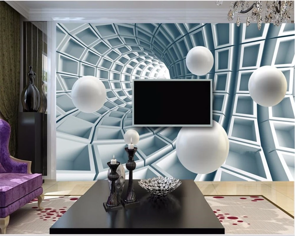 Пользовательские обои для фото 3d росписи стерео абстрактный туннель космический