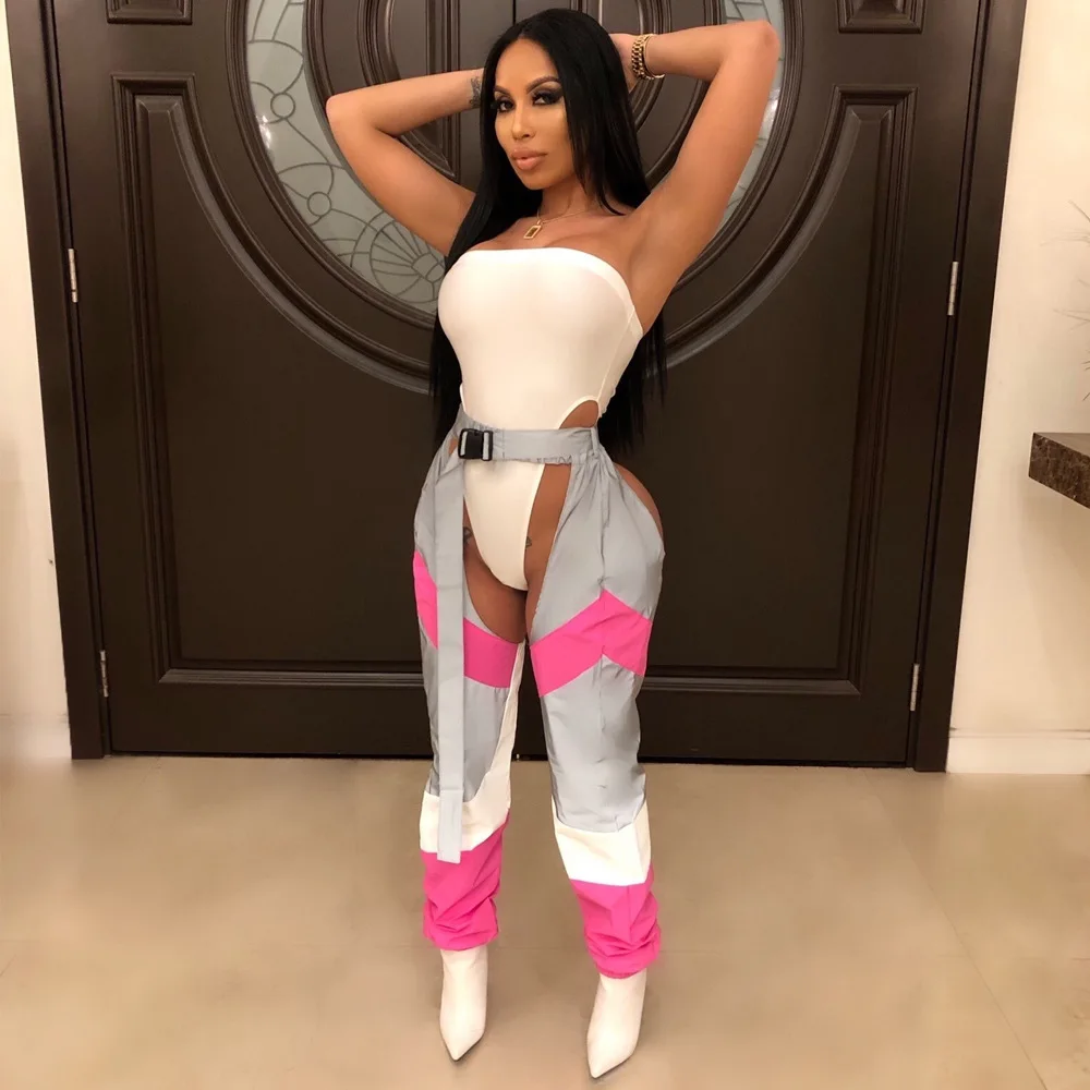 Новинка Женский комплект из 2 предметов боди + штаны сексуальная клубная одежда