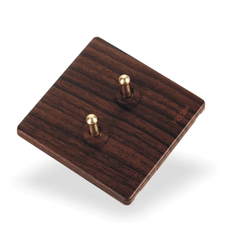 Домашняя настенная розетка 86 Деревянный Цветной Ретро переключатель два