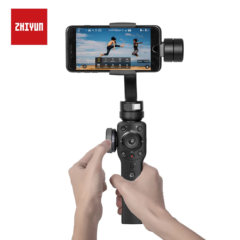 ZHIYUN Smooth 4 Мобильный шарнирный стабилизатор с 3 Осями для слежения за объектом для телефонов на базе Android с Bluetooth iPhone samsung и экшн Камера Ручной Стабилизатор