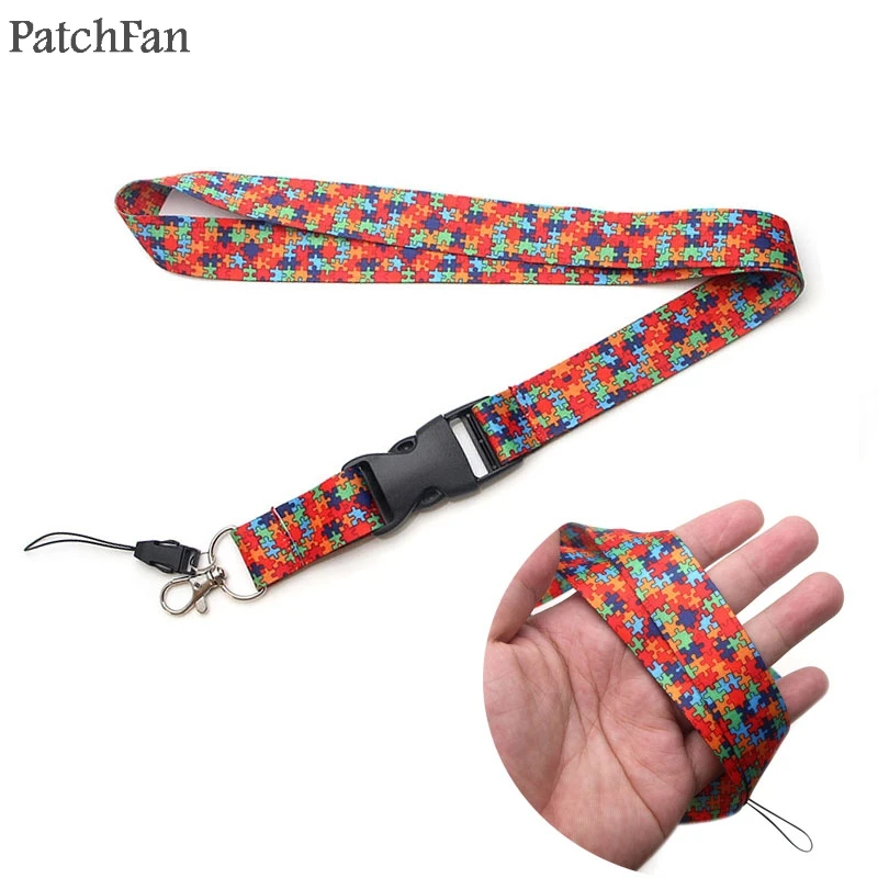Patchfan аутизма осведомленности головоломки шнурки для ключей в ремешки на шею