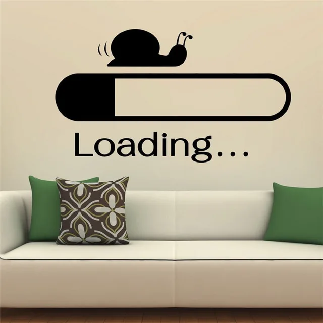 Free Shipping Vinyl Stickers Decal Funny Snail Loading Sign Wall Sticker RoomMates Home Decor Art Murals Housewares Deor | Дом и сад