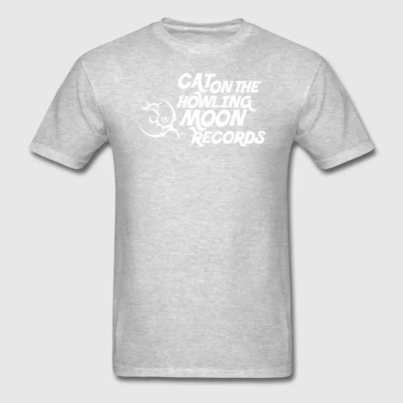 Печатные Для мужчин футболка короткий рукав кошка на вой Луны Crazy милый Camisa