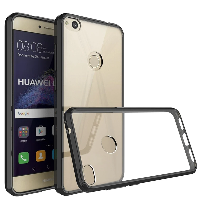 Мягкий чехол из ТПУ/поликарбоната для Huawei P8 Lite 2017 ударопрочный Прозрачный