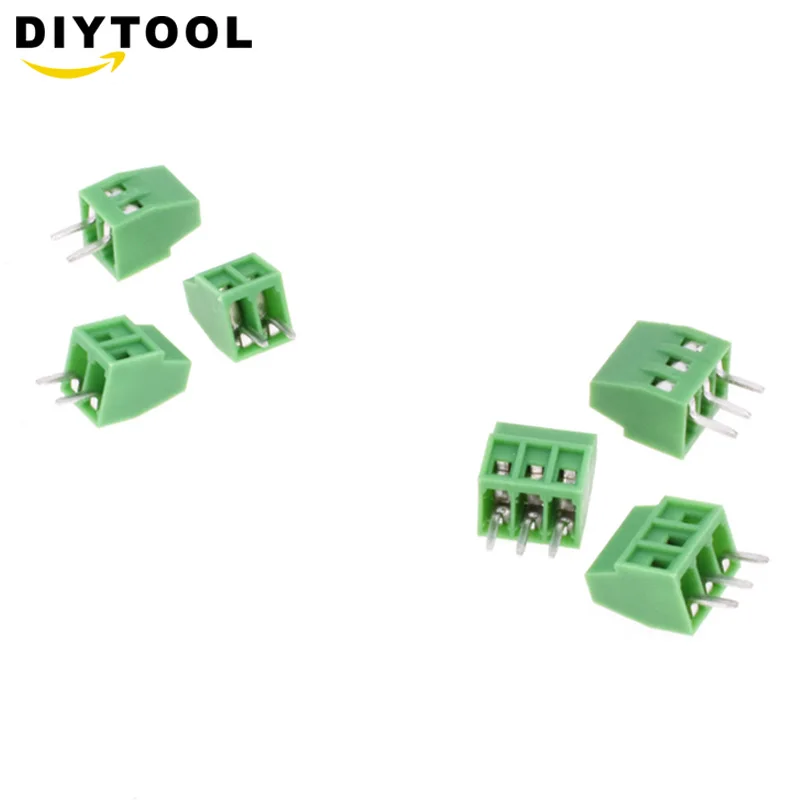 10 шт. kf120-2.54-2P 3P 2,54 мм Шаг прямой контактный pcb Клеммная колодка Разъем 2PIN 3PIN зеленый KF120