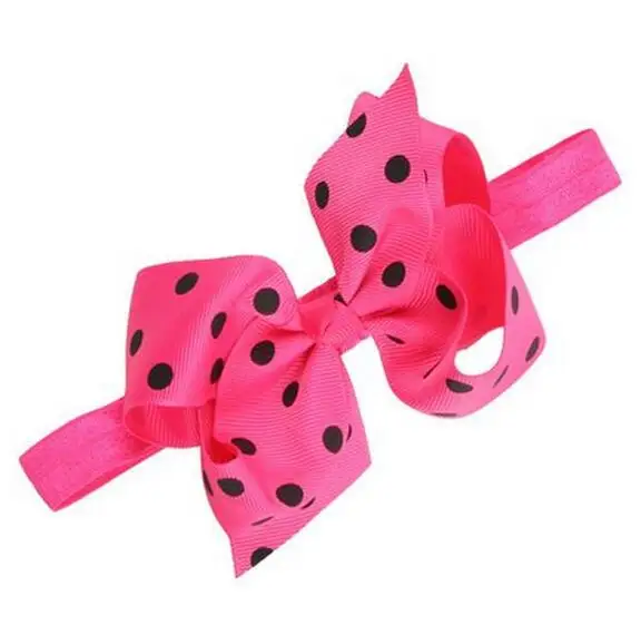 100pcs/lot Hot Girls Kids Girl  Pink Polka Dot Headband Knot Head Wrap Headband Rabbit