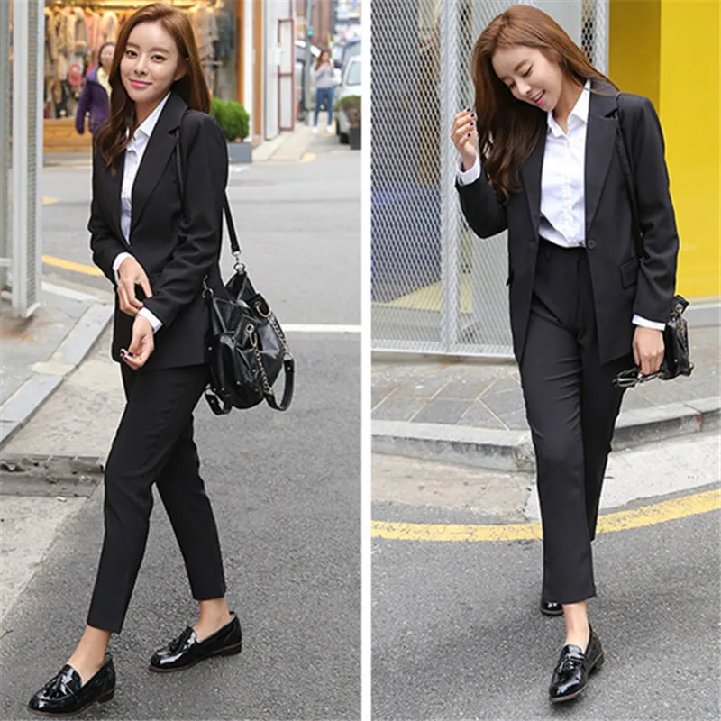 Женский костюм Rugod из блейзера и брюк повседневные Элегантные женские брючные