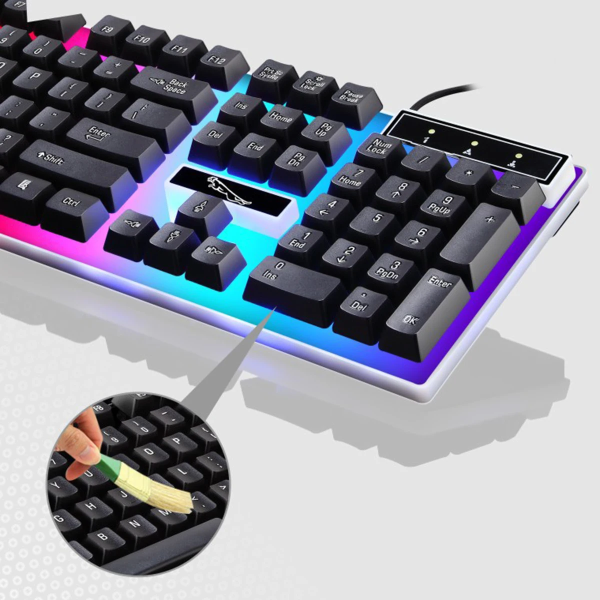 SOONHUA Проводная клавиатура мышь набор LED USB компьютерная игровая механическая