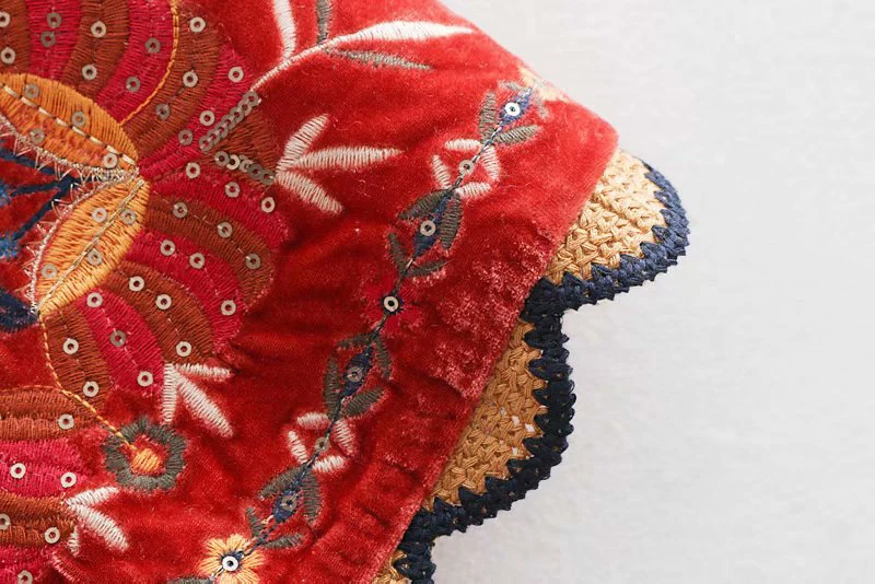 KIYUMI Женское пальто шаль Фланелевое цветочное вышитое модное красное короткое кардиган с v-образным вырезом повседневное женское раннее осеннее пальто стежка