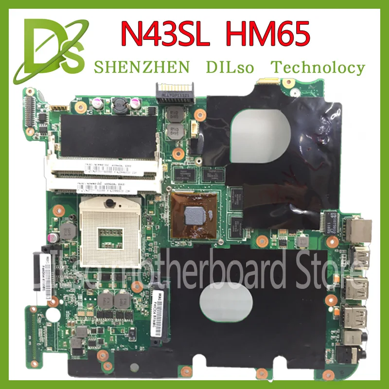 KEFU N43SM материнская плата для ASUS N43S N43 N43SL N43SV HM65 Материнская ноутбука GT630M тестовая