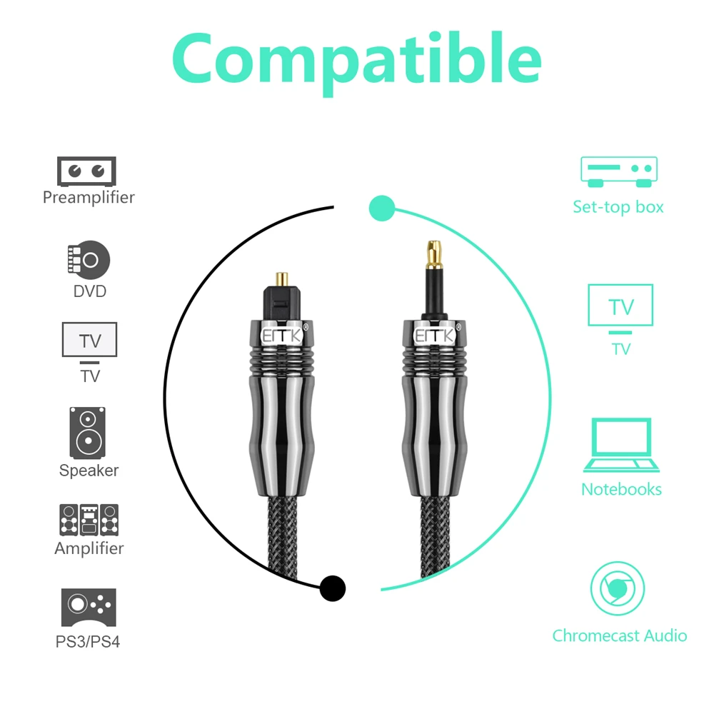 EMK Toslink к мини-кабелю оптический кабель SPDIF с цифровым звуком переходник 3 5 на